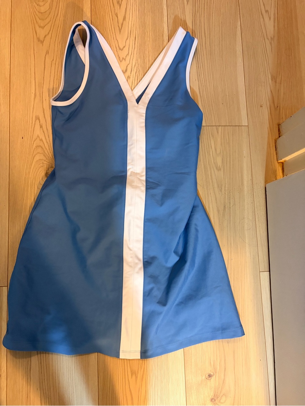 Abercrombie & Fitch Blue Mini Dress with White Center Stripe
